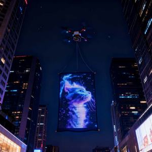 Etkinlik Tanıtımı ve Görsel Gösteriler için Drone ile Uçan LED Ekran P25 Şeffaf LED Film Ekranı - Product Image 4