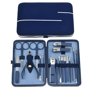 Professional 5 in 1 Nail <b>Kit</b> Stainless Steel <b>Manicure</b> Set Case Includes Scissors File Clipper Portable for Adults Classic Style - Product Image 1