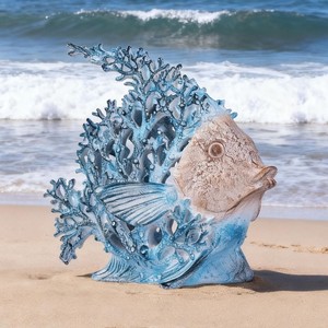 รูปปั้นปลาไม้มะม่วงทำมือพร้อมลวดลายสีสันสดใส - ขายส่ง - Product Image 3