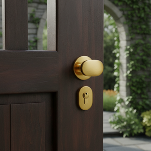 Juego de Perillas Redondas Modernas para Puerta con Cerradura de Embutir Hi-Safe |   Herrajes de Puerta de Diseño Resistente para Hogar, Oficina, Hotel e Interiores - Product Image 3