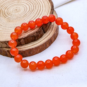 Pulsera de cuentas sueltas de cornalina roja natural pulida redonda al por mayor para fabricación de joyas Memoria Jewels - Product Image 2