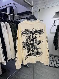 Camiseta de Manga Larga Personalizada, Estilo Vintage, Transpirable, de Algodón, Talla Grande, para Hombre, Estilo Urbano, Hip Hop, Desgastada - Product Image 3