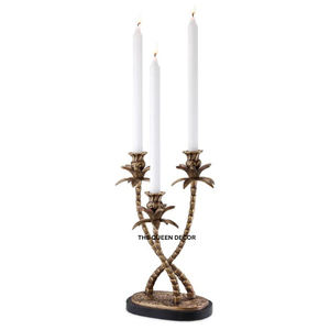 Candelabro de Lujo Estilo Americano Vintage con Diseño de Palmera para Decoración de Mesa en el Hogar o Bodas - Product Image 1
