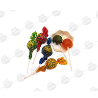 Sucettes Halal enrobées aux fruits, en gros, bonbons en forme de boule multi-saveurs, emballage en sachet
