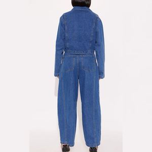 Veste cargo structurée streetwear moderne et jupe-short en jean pour femme, ensemble en jean personnalisé pour femme, série de vente en gros - Product Image 5