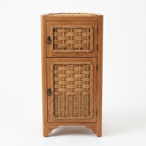 New Vintage Antique Multifunctional Teak Wood Cabinet Natural Rattan Woven Sideboard Buffet <b>Small</b> Storage Apartment Wooden - Product Image 1