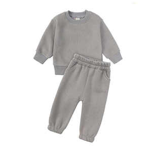 Ensemble de survêtement premium pour enfants 2026 – Sweat-shirt et pantalon de jogging en polaire douce rose, menthe et lavande pour tout-petits garçons et filles HD - Product Image 4