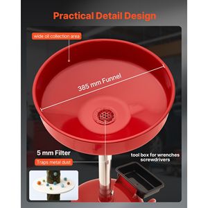Entonnoir de vidange d'huile usagée réglable de 8 gallons, portable, pour transfert de liquides et de carburant, rouge, modèle pour ateliers de réparation automobile - Product Image 6