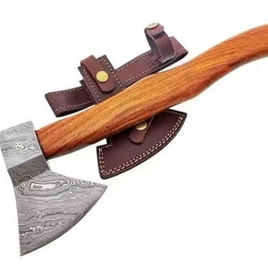 ขวานตัดไม้ ZA DAMASCUS MAKERS ด้ามแบน ใบมีดเหล็กกล้าคาร์บอนตีขึ้นรูป (5 นิ้ว) พร้อมด้ามไม้ สำหรับตัดต้นไม้และงานไม้ - Product Image 4