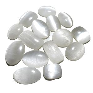 Lot de cabochons en sélénite naturelle, lot de pierres précieuses en sélénite pour la guérison, lot de pierres en sélénite en gros pour la lithothérapie - Product Image 4