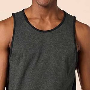 Men's Gym Tank <b>Top</b> Loose Fit Long Line Cotton Knitted Fabric <b>Plus</b> <b>Size</b> Casual Style with Curved Hem - Product Image 2