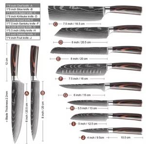10-Piece Damascus Steel <b>Knife</b> <b>Set</b> 96-Layer Pakka Wood Handle <b>Sharp</b> Chef <b>Knives</b> Damascus Steel Polished Blade Ambidextrous - Product Image 2