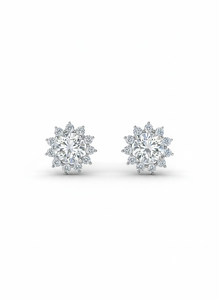 Pendientes de Diamantes de Corte Redondo para Mujer, Diamantes Cultivados en Laboratorio - Product Image 1