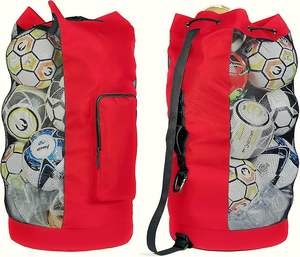 Bolsa de malla grande de polietileno para balones de fútbol, rugby, baloncesto, entrenamiento deportivo al aire libre, mochila para equipo deportivo - Product Image 1
