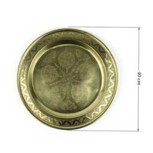 Assiette de service en aluminium faite à la main pour la cuisine et la restauration hôtelière, assiette ronde en métal couleur or antique - Product Image 3