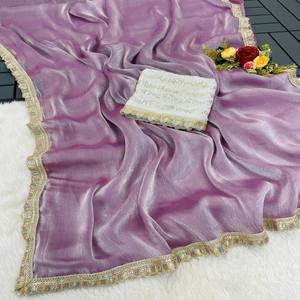 VASTRA COTTAGE Saree de Seda Premium con Bordado y Borde Calado, Elegante Diseño para Fiestas y Bodas - Product Image 2