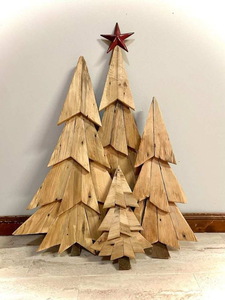 Árbol de Navidad Rústico de Madera, Pieza Decorativa Hecha a Mano, Centro de Mesa Festivo para Sala de Estar, Decoración de Temporada - Product Image 2