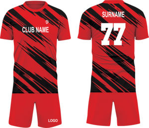 Ensemble de maillots de football personnalisés pour hommes, jaune et noir rayé, sublimé, 100% polyester, respirant, col rond, manches courtes - Product Image 3