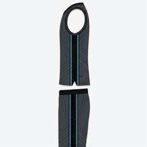 Ensemble de maillots de basket-ball Neo-Guard, imprimé géométrique noir, col en V, sans manches, évacuation de l'humidité, vente en gros, vêtements de sport unisexes pour adultes - Product Image 3