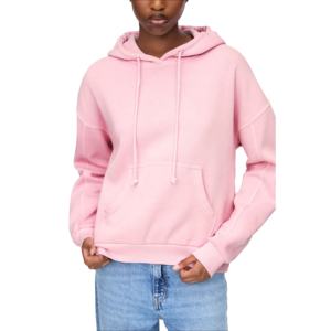 Vente en gros de sweats à capuche pour femmes en coton 100% avec poche kangourou, couleur rose bébé, effet vintage, sweats à capuche et sweat-shirts pour femmes, fabrication - Product Image 2