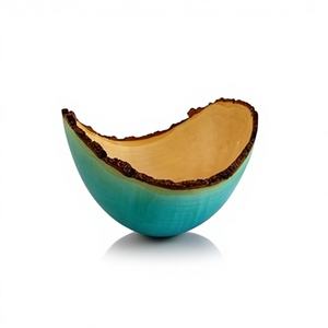 Tazón de Madera Vintage de la Mejor Calidad, Pulido, Ecológico, con Acabado Natural, para Servir, Decorativo para Hoteles, Restaurantes y Fiestas, Vajilla BS - Product Image 1