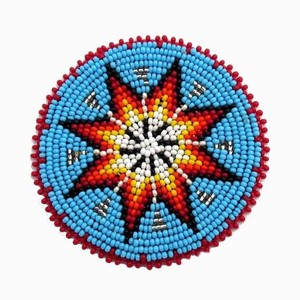 Handcrafted unique fashionable Blue <b>Beaded</b> Eco Friendly <b>Coaster</b> trendy style hand embroidery Boho cute home decorative <b>coasters</b> - Product Image 5