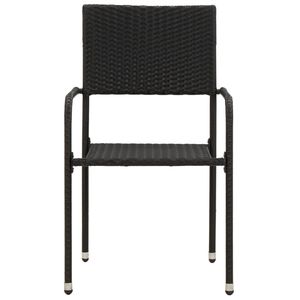 Ensemble de salle à manger d'extérieur en bois d'acacia massif avec rotin PE noir et acier - Product Image 5