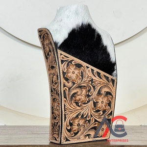 Superbe Étui de Présentation de Bijoux en Cuir de Vachette Véritable Fait Main avec Motifs Floraux – Nouveau Organisateur de Bijoux Portable de Designer pour Septembre - Product Image 1
