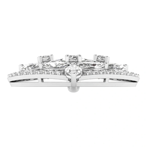 Collier pendentif cœur pour femme en argent 925 avec diamant taille marquise serti griffe, bijoux de luxe raffinés - Product Image 3