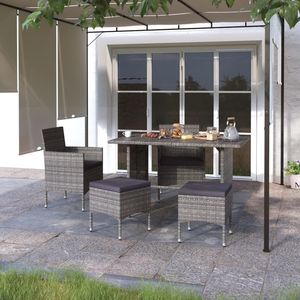 Ensemble de 4 chaises et tabourets de jardin gris pour un confort en plein air - Product Image 1