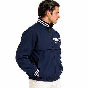 Veste universitaire bleu marine pour homme One8 World, fermeture éclair sur le devant, logo, style preppy, coupe-vent, vêtement d'automne, coupe régulière - Product Image 3