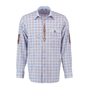 Chemise Traditionnelle Bavaroise pour Homme, Style Oktoberfest, Col Montant, Coton, Manches Longues, Formelle, Style Allemand Traditionnel, Respirante pour l'Été - Product Image 1