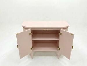 Mueble de Almacenamiento Moderno de Roble Macizo, Consola Lateral Curva, Diseño Minimalista, Aparador Compacto, Consola Redondeada, Color Blanco, Ecológico - Product Image 2