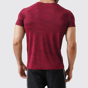 Vente en gros de t-shirts de sport pour hommes à logo personnalisé, à séchage rapide, compressifs, pour la salle de sport, la remise en forme, 100% coton, anti-UV - Product Image 6