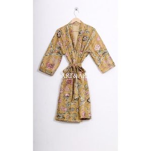 Kimono court matelassé Kantha indien pour femme, style vintage, fait main, en coton, idéal pour les festivals et l'été – Vente en gros fabricant - Product Image 6