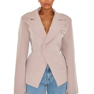 Ensemble de costume professionnel pour femmes, motif uni, respirant, vêtements de bureau, blazer, ensemble 2 pièces, polyester, OEM, ODM, vente en gros, sur mesure - Product Image 1
