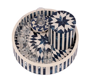 Venta caliente Mabkhara Bone Inlay Burner Mother of Pearl Inlay Bakhoor MOP Tray Set para el hogar a bajo precio por God Grace Overseas - Product Image 4