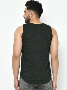Camiseta sin mangas con estampado animal para hombre, cuello redondo, estilo casual, tejido ajustado - Product Image 2