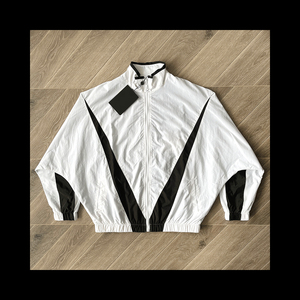 Custom Jacket <b>Windbreaker</b> Tracksuit Set Color Block Red <b>Black</b> Zip Jacket Tapered Jogger Pants Athletic Sport Streetwear - Product Image 1