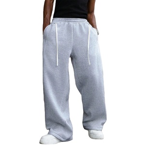 Light Grey men <b>Jogger</b> pants washed <b>Oversized</b> <b>Jogger</b> pants with Long Drawstring Wide Leg Elastic Waist Loose Fit Streetwear 2026 - Product Image 5
