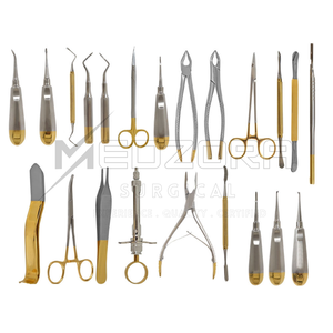 Kit de Cirugía Oral Dental Manual de 22 Piezas, Pinzas de Extracción de Dientes del Siso con Mango Dorado, Acero Inoxidable Alemán, Ligeras y Reutilizables - Product Image 3