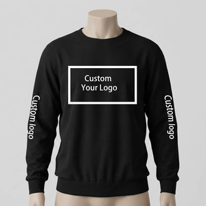 Custom Logo Unisex Crew Neck Sweatshirt Premium Cotton Fleece Oversized <b>Pullover</b> Streetwear Sweatshirt Wholesale - Product Image 2