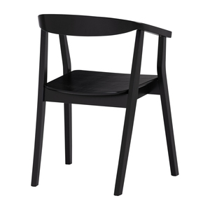 Chaise de salle à manger en bois massif de qualité supérieure, finition noire durable, chaise d'appoint pour projets résidentiels, directement de l'usine - Product Image 4