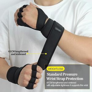 Gants d'entraînement Geo Brothers en polyester, accessoires de fitness élégants, pour la gym et le sport, demi-doigts, avec support de poignet, légers - Product Image 4
