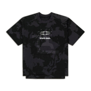 Camiseta de Camuflaje Negra para Hombre, Manga Corta, Cuello Redondo, Diseño Estampado, Corte Regular, Ropa Casual - Product Image 1