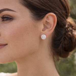 Boucles d'oreilles à grappe de diamants véritables en or rose 14 carats |   Diamant naturel taille ronde, bijoux fins pour femmes, élégant, à porter au quotidien, cadeau - Product Image 5