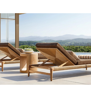 Oval Shaped Teak <b>Dining</b> <b>Table</b> with Hole Design Modern Minimalist Outdoor Furniture Customized Size - Product Image 4