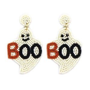 Cartoon <b>Snowman</b> Beaded Pendant Earrings Women's Cute Christmas Jewelry Gift - Product Image 6