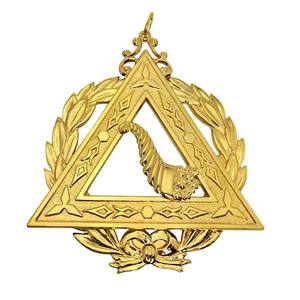 Insignia de collar masónico personalizada de metal pulido con acabado en oro y plata para oficiales - Product Image 4