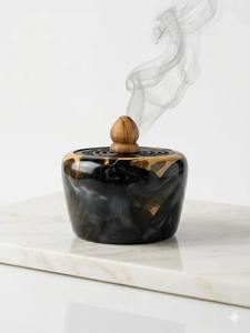 Wood Resin Incense Burner Aromatic Diffuser All Season Use <b>Unique</b> Style <b>Decor</b> Ramadan Eid <b>Home</b> Fragrance Gift latest Design - Product Image 2